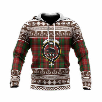 Nesbitt (Nisbet) Clan Tartan Christmas Knitted Hoodie with Family Crest