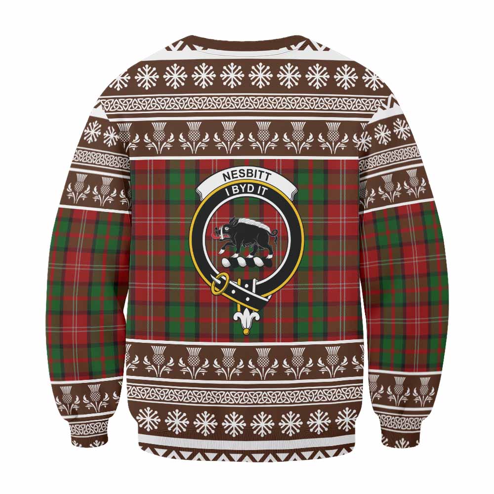 Nesbitt (Nisbet) Clan Tartan Christmas Sweatshirt with Family Crest - Tartan Vibes Clothing