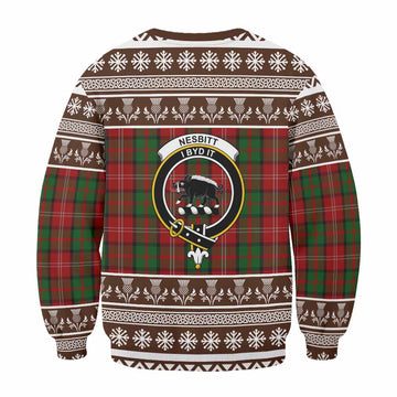 Nesbitt (Nisbet) Clan Tartan Christmas Sweatshirt with Family Crest
