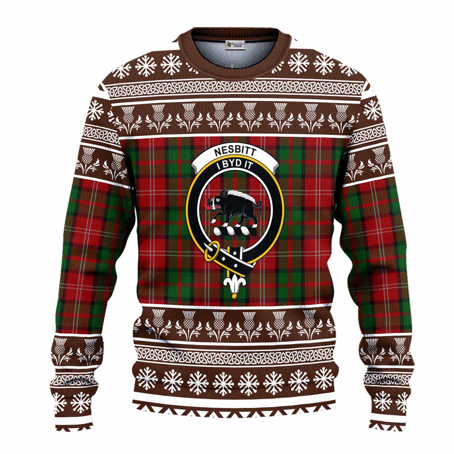 Nesbitt (Nisbet) Clan Tartan Christmas Ugly Sweater with Family Crest - Tartan Vibes Clothing