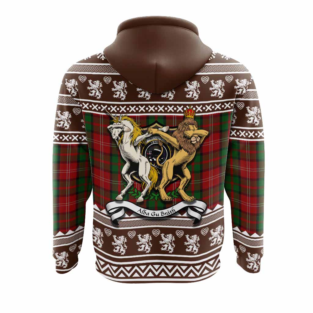 Nesbitt (Nisbet) Clan Tartan Crest Christmas Hoodie Coat of Arms Funny Style - Tartan Vibes Clothing