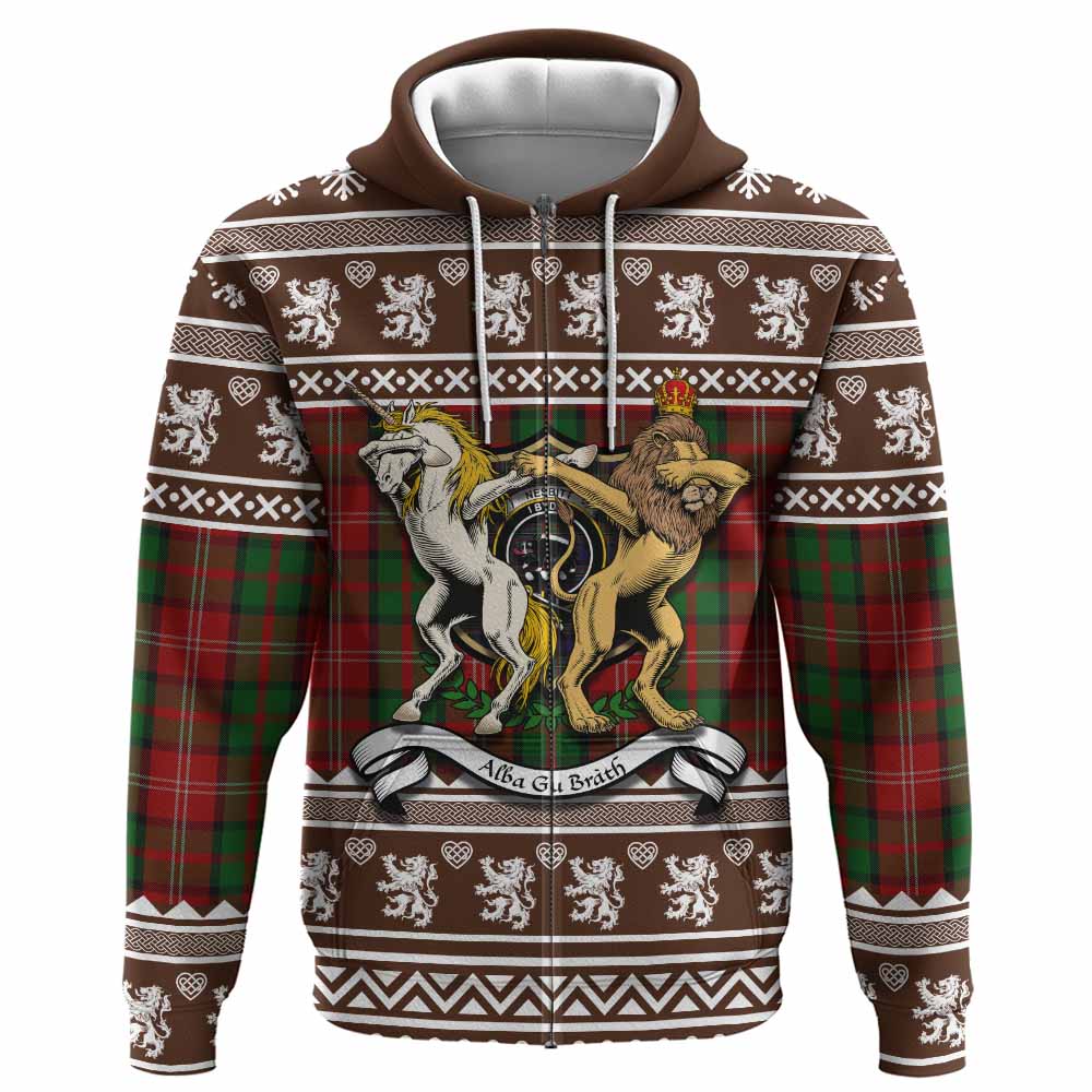Nesbitt (Nisbet) Clan Tartan Crest Christmas Hoodie Coat of Arms Funny Style - Tartan Vibes Clothing