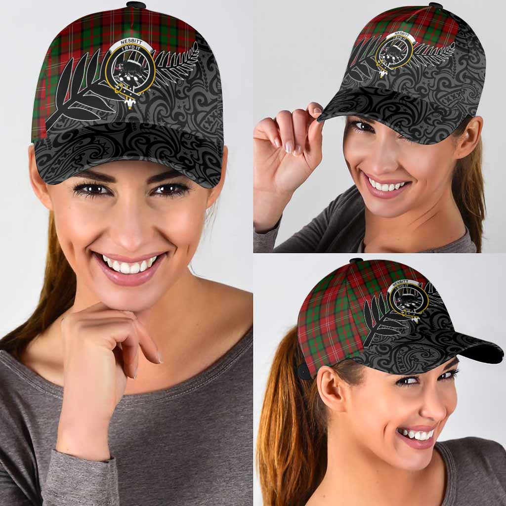 Nesbitt (Nisbet) Crest Tartan Classic Cap with New Zealand Silver Fern Half Style