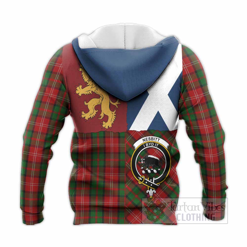 Nesbitt (Nisbet) Crest Tartan Knitted Hoodie with Lion Rampant Saltire Style