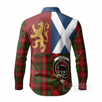 Nesbitt (Nisbet) Crest Tartan Long Sleeve Button Shirts with Lion Rampant Saltire Style