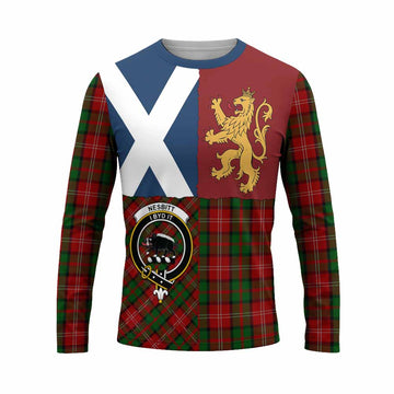Nesbitt (Nisbet) Crest Tartan Long Sleeve T-Shirt with Lion Rampant Saltire Style