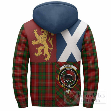 Nesbitt (Nisbet) Crest Tartan Sherpa Hoodie with Lion Rampant Saltire Style