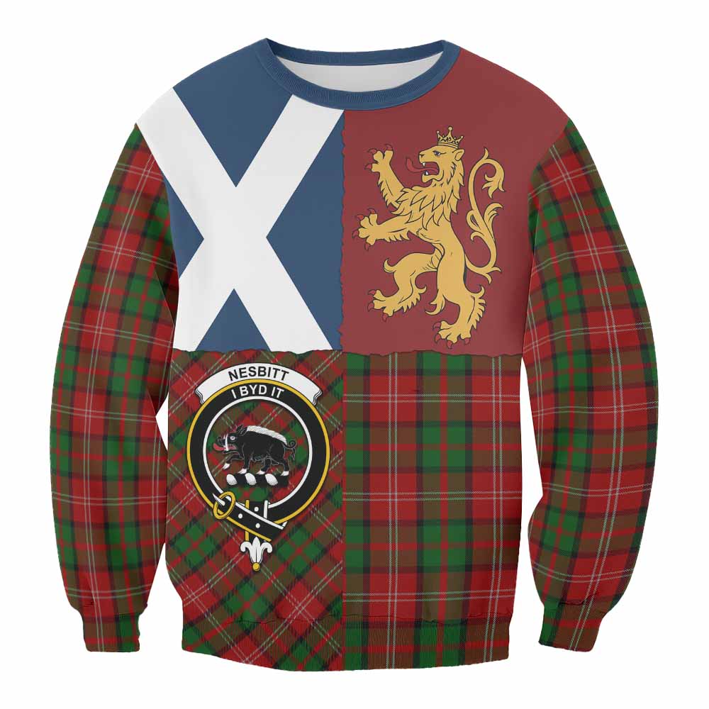Nesbitt (Nisbet) Crest Tartan Sweatshirt with Lion Rampant Saltire Style