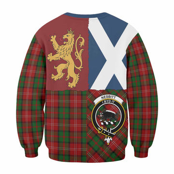Nesbitt (Nisbet) Crest Tartan Sweatshirt with Lion Rampant Saltire Style
