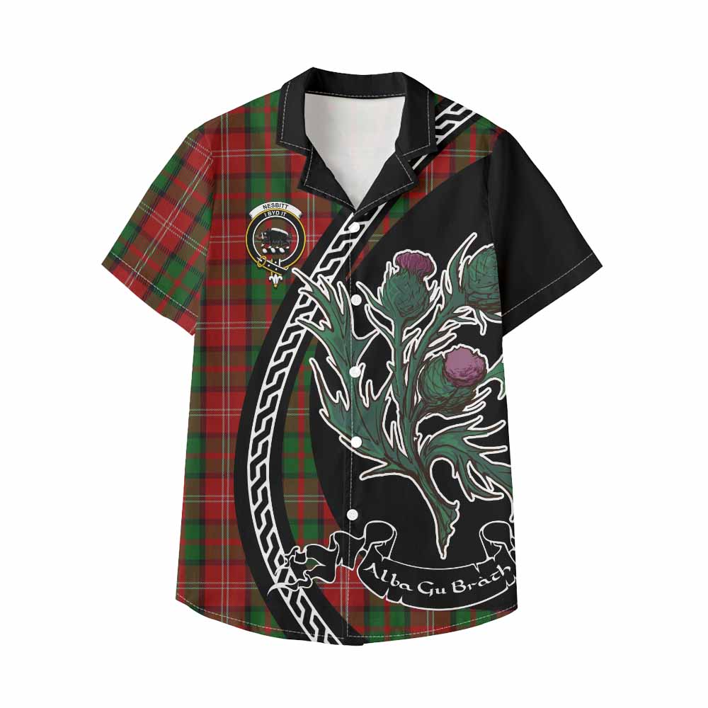 Nesbitt (Nisbet) Family Crest Tartan Kid Hawaiian Shirt Alba Thistle Inspired - Tartan Vibes Clothing