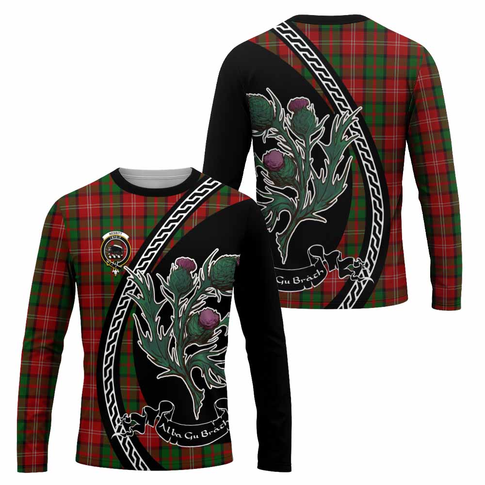 Nesbitt (Nisbet) Family Crest Tartan Long Sleeve T-Shirt Alba Thistle Inspired - Tartan Vibes Clothing