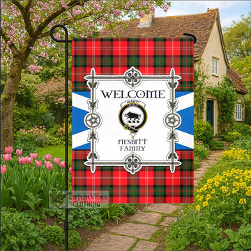 Nesbitt (Nisbet) Family Crest Tartan Welcome Garden Flag Saltire Harmony Style