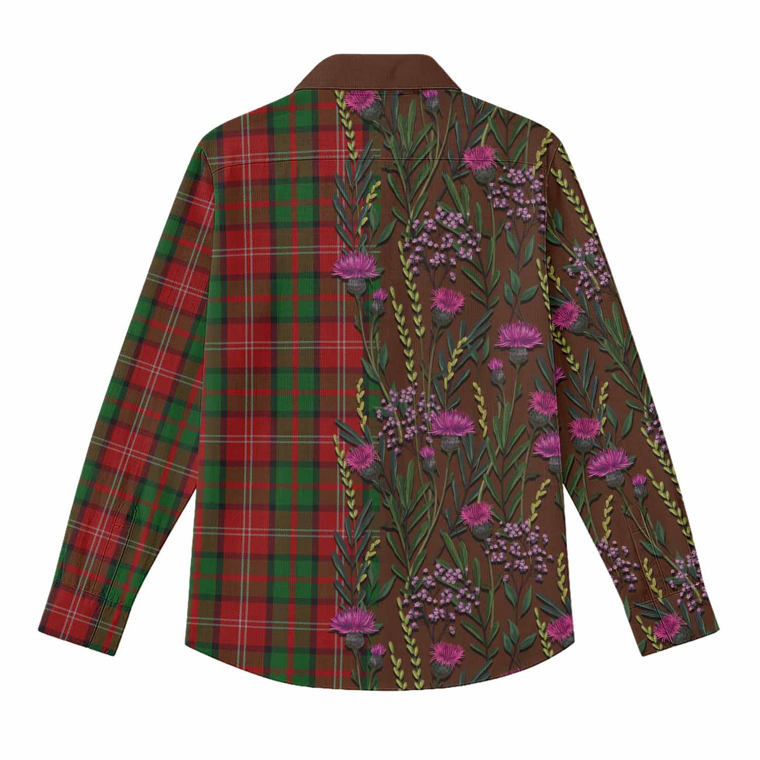 Nesbitt (Nisbet) Family Crest Tartan Women Casual Shirt Scottish Thistle Flower Pattern Half Style - Tartan Vibes Clothing