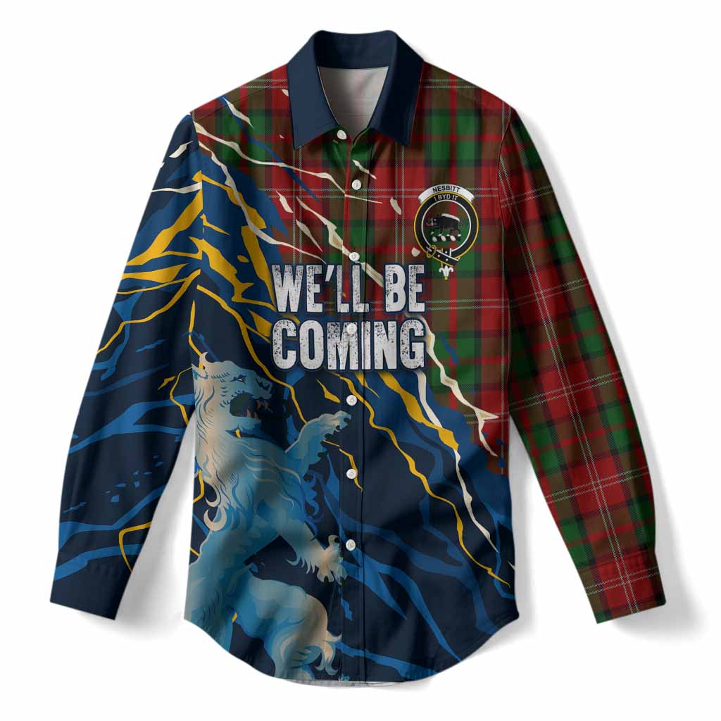 Nesbitt (Nisbet) Scotland Tartan Women Casual Shirt WC2026 Football - We'll Be Coming