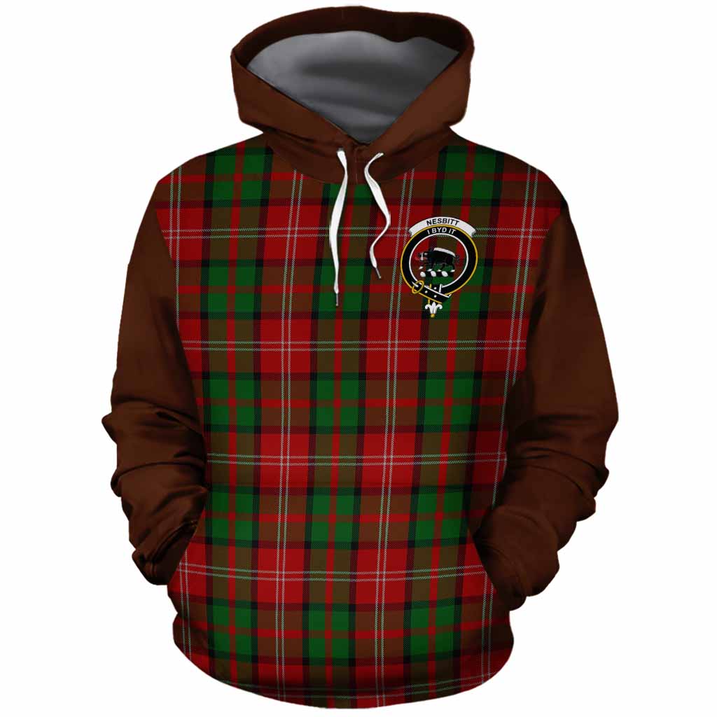 Nesbitt (Nisbet) Tartan Accent Cotton Hoodie with Family Crest