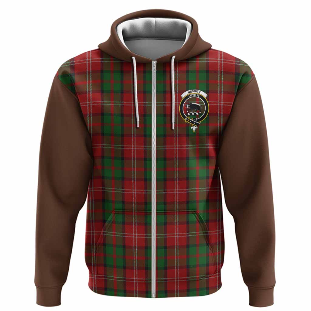 Nesbitt (Nisbet) Tartan Accent Hoodie with Family Crest