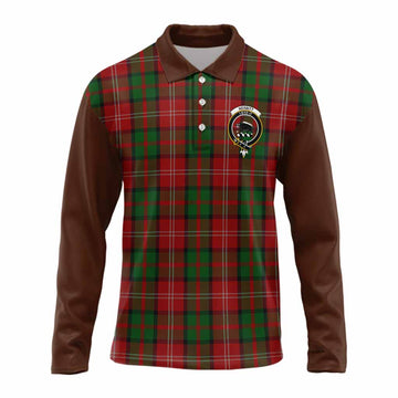 Nesbitt (Nisbet) Tartan Accent Long Sleeve Polo Shirt with Family Crest