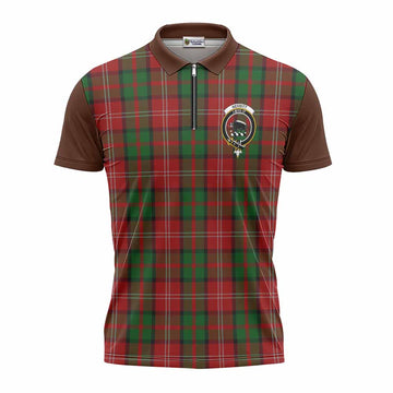 Nesbitt (Nisbet) Tartan Accent Zipper Polo Shirt with Family Crest