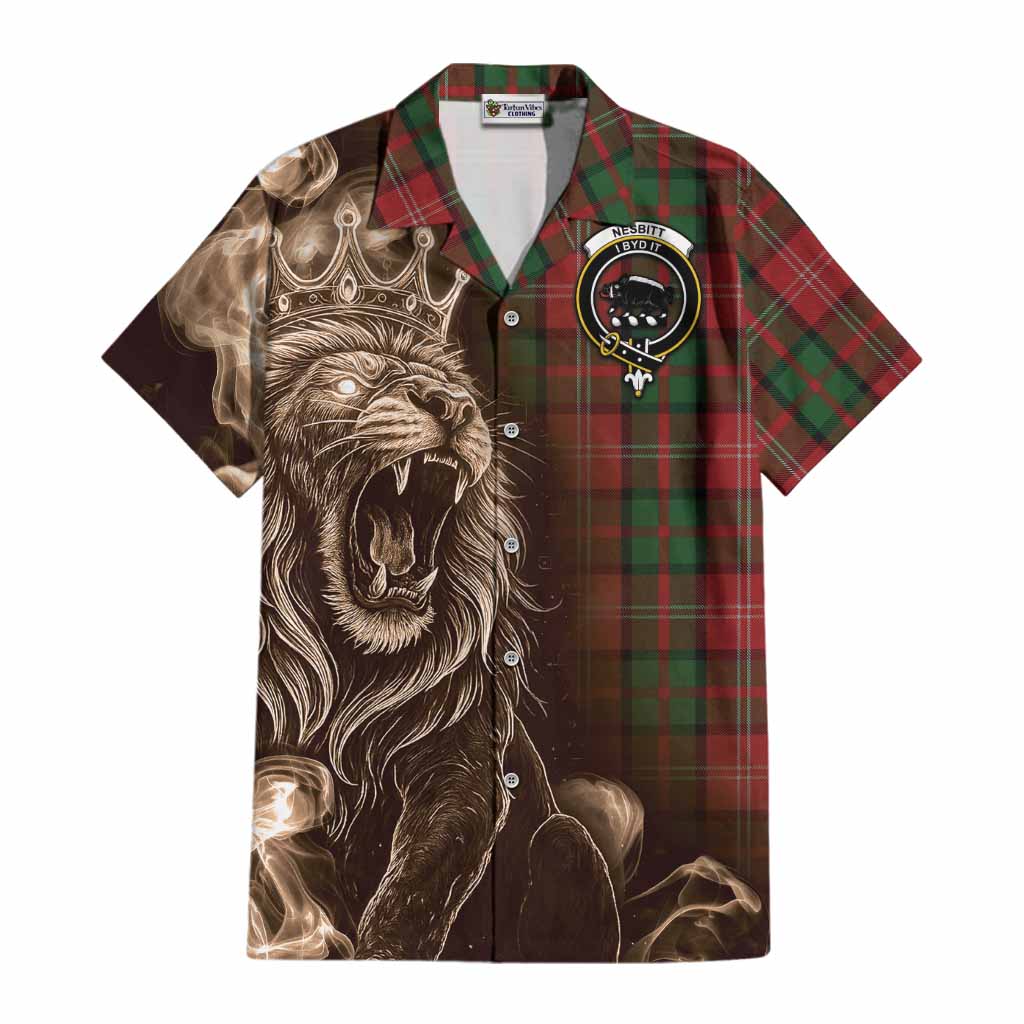 Nesbitt (Nisbet) Tartan Cotton Hawaiian Shirt Roaring Lion Heritage