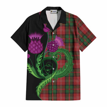 Nesbitt (Nisbet) Tartan Cotton Hawaiian Shirt Traditional Scottish Thistle