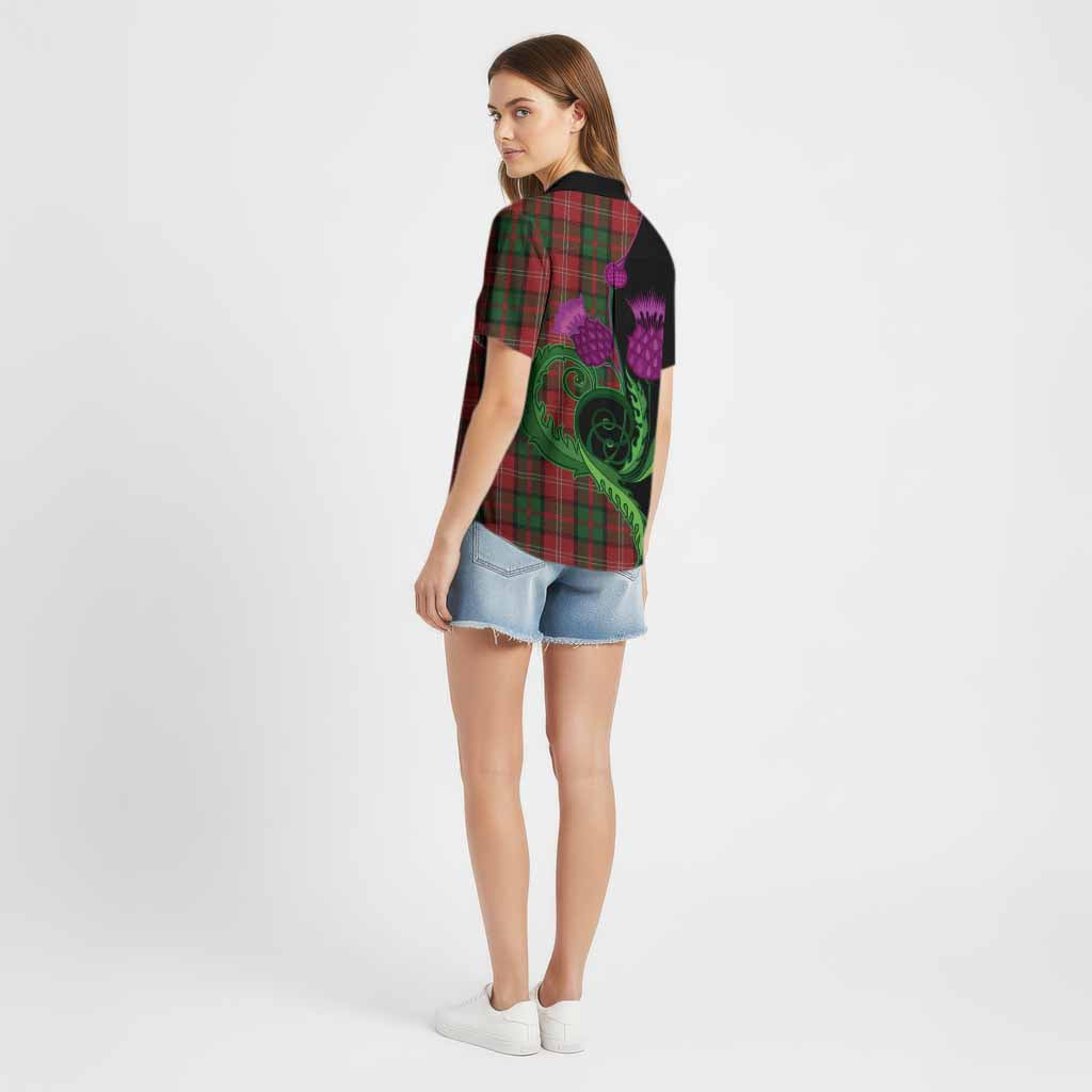 Nesbitt (Nisbet) Tartan Cotton Hawaiian Shirt Traditional Scottish Thistle