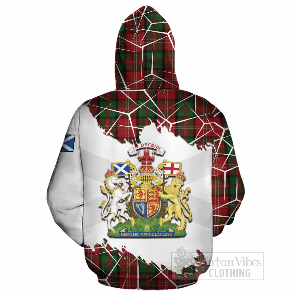 Nesbitt (Nisbet) Tartan Cotton Hoodie with Family Crest and Lion Rampant Grunge Style