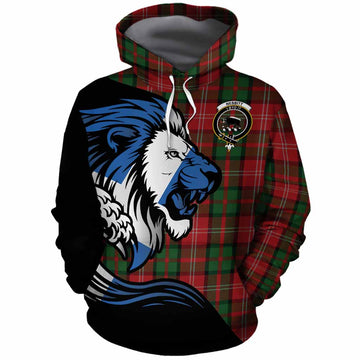 Nesbitt (Nisbet) Tartan Crest Cotton Hoodie Scottish Golden Lions Wave Flow