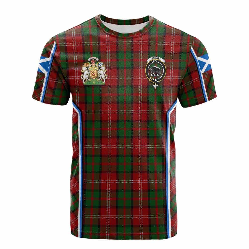 Nesbitt (Nisbet) Tartan Crest Cotton T-shirt Scotland Coat of Arm Flag Style - Tartan Vibes Clothing