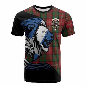 Nesbitt (Nisbet) Tartan Crest Cotton T-shirt Scottish Golden Lions Wave Flow
