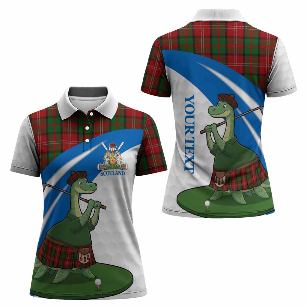 Nesbitt (Nisbet) Tartan Crest Golf Nessie Women Polo Shirt Loch Ness Monster Sporty Style