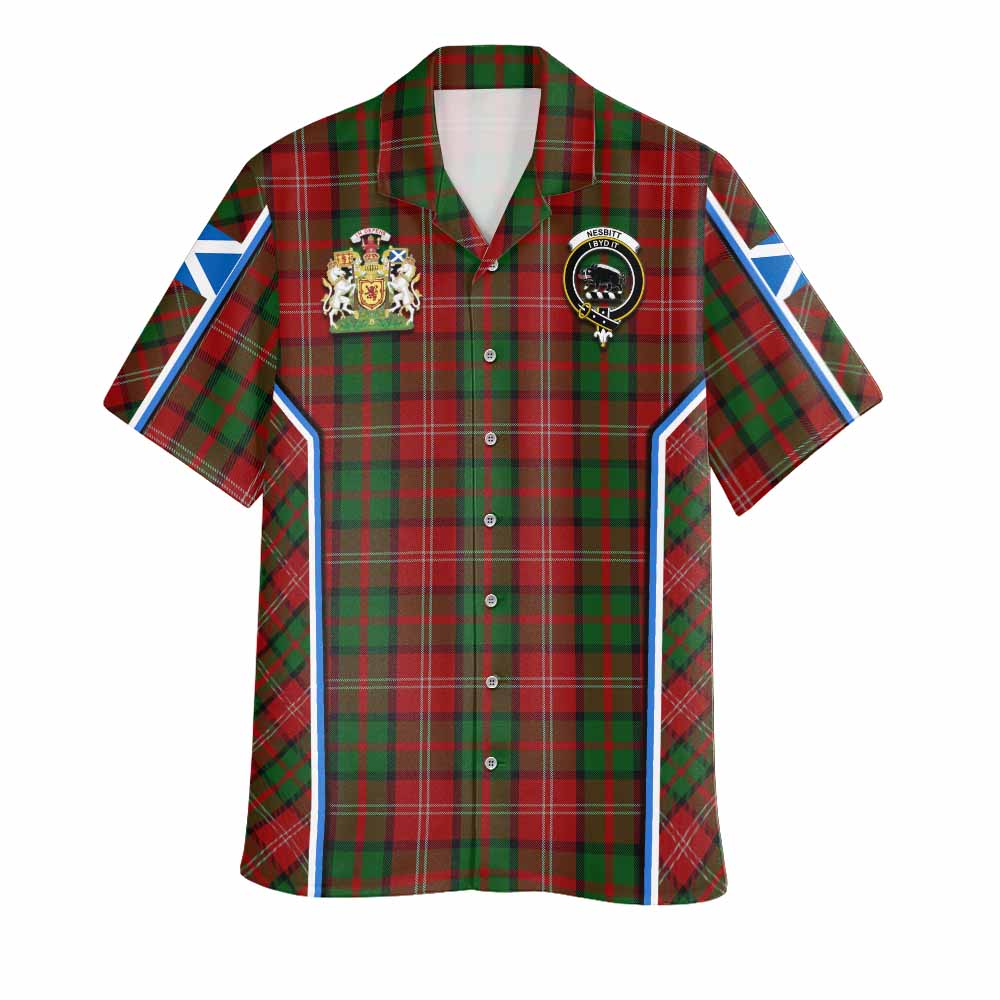 Nesbitt (Nisbet) Tartan Crest Hawaiian Shirt Scotland Coat of Arm Flag Style - Tartan Vibes Clothing