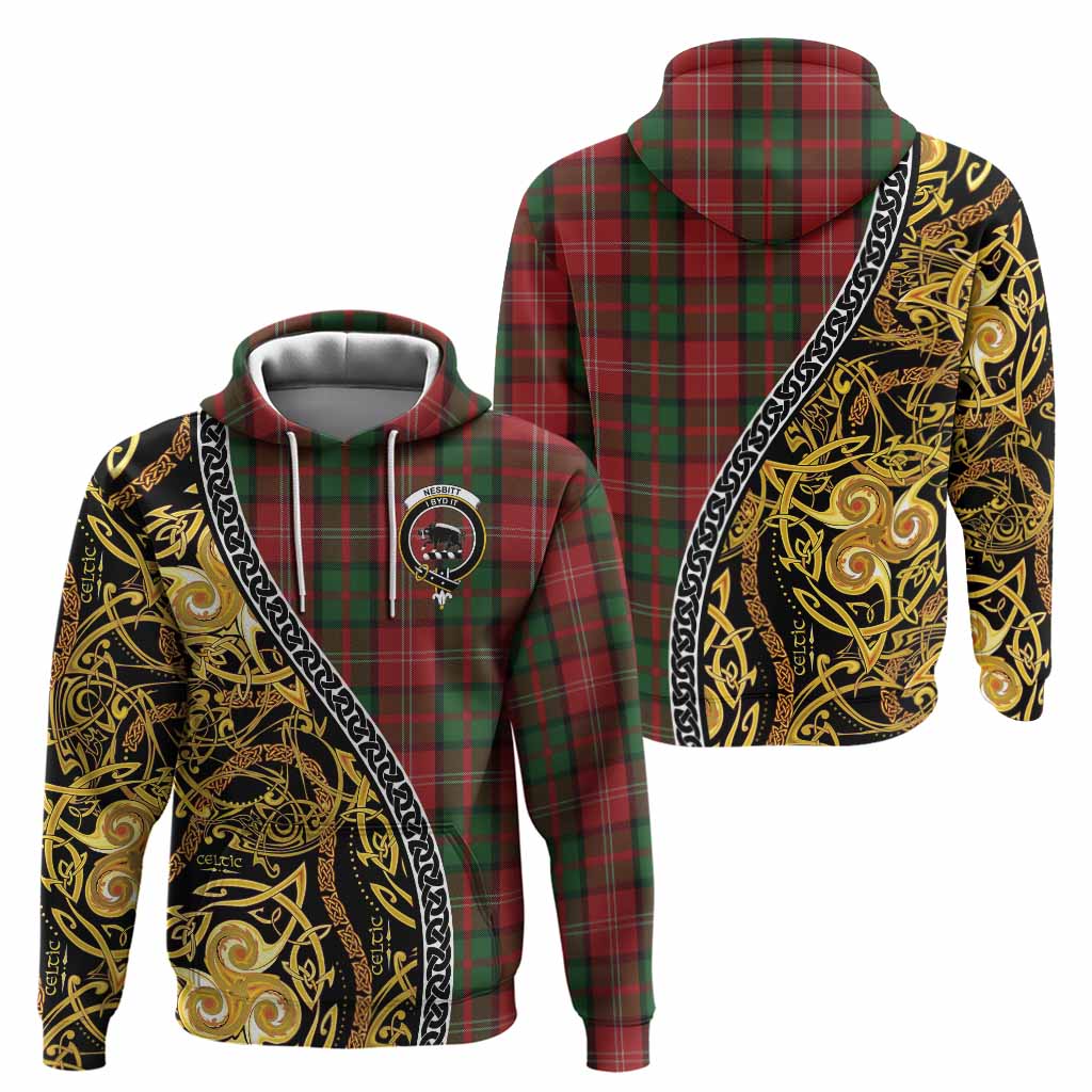 Nesbitt (Nisbet) Tartan Crest Hoodie Celtic Knot and Triple Trickle Spiral Symbols