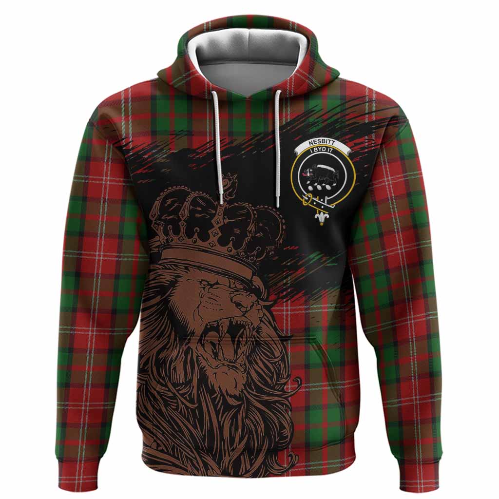 Nesbitt (Nisbet) Tartan Crest Hoodie Crowned Lion Heritage Style