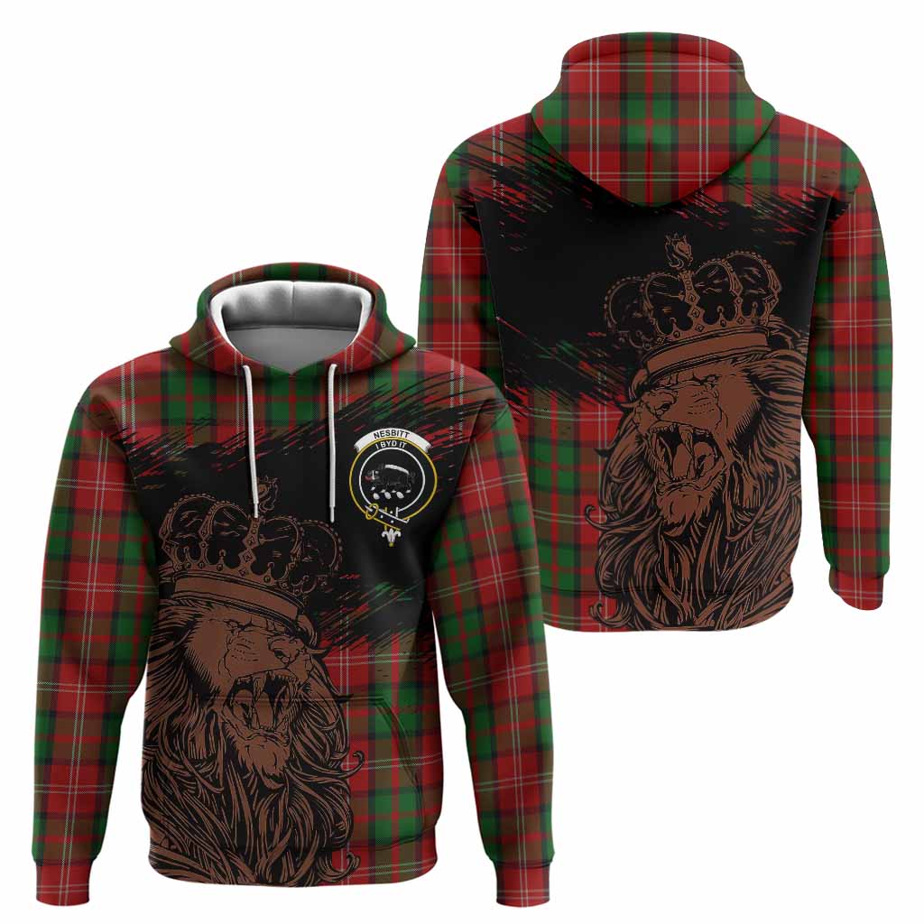Nesbitt (Nisbet) Tartan Crest Hoodie Crowned Lion Heritage Style