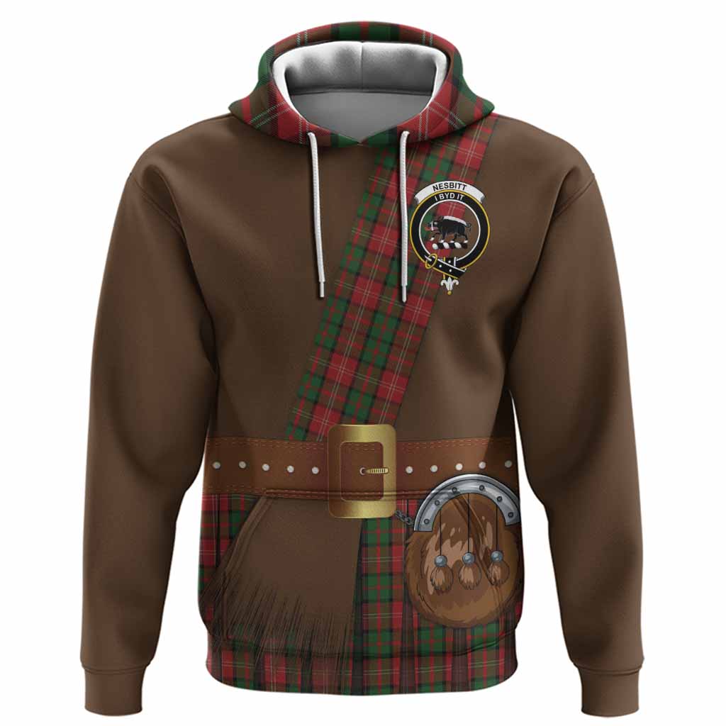 Nesbitt (Nisbet) Tartan Crest Hoodie Kilt Costume Style