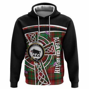 Nesbitt (Nisbet) Tartan Crest Hoodie Scottish Thistle Celtic Cross Alba Gu Brath