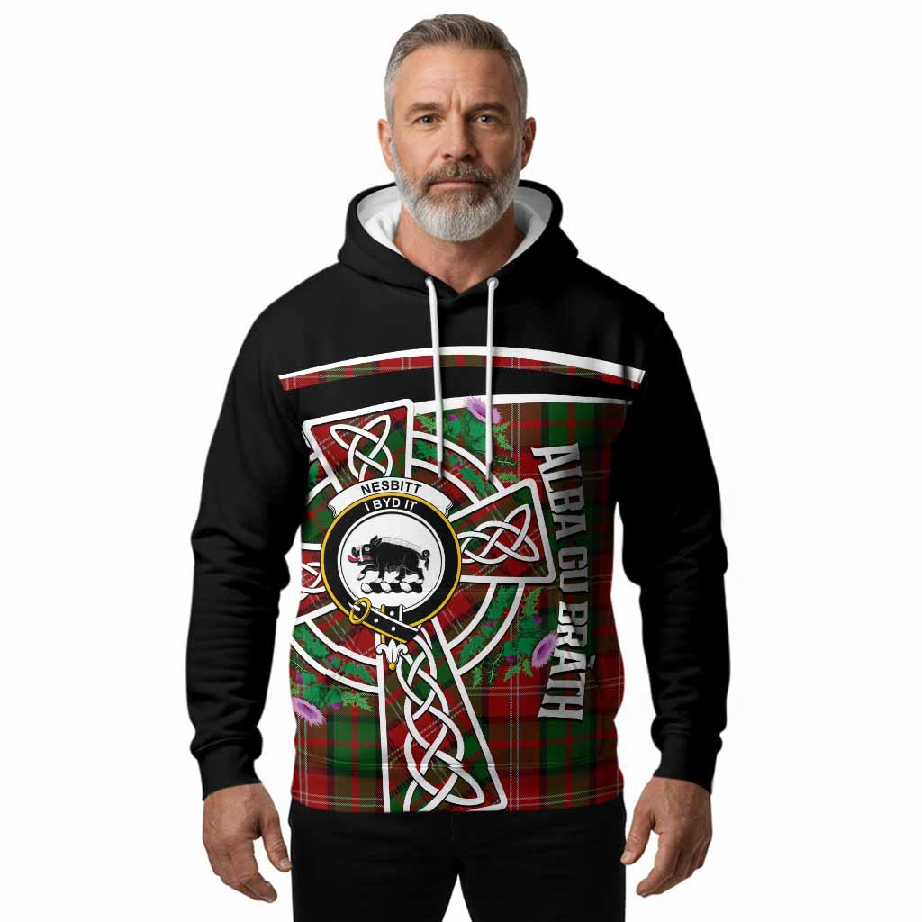 Nesbitt (Nisbet) Tartan Crest Hoodie Scottish Thistle Celtic Cross Alba Gu Brath