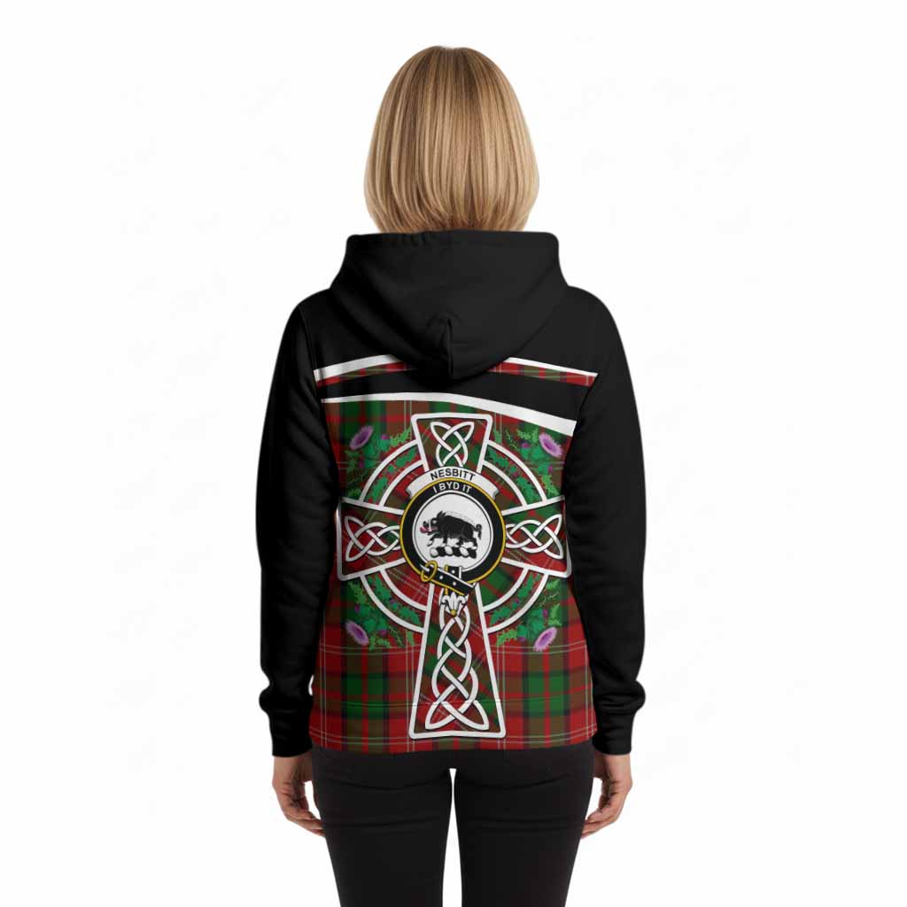 Nesbitt (Nisbet) Tartan Crest Hoodie Scottish Thistle Celtic Cross Alba Gu Brath