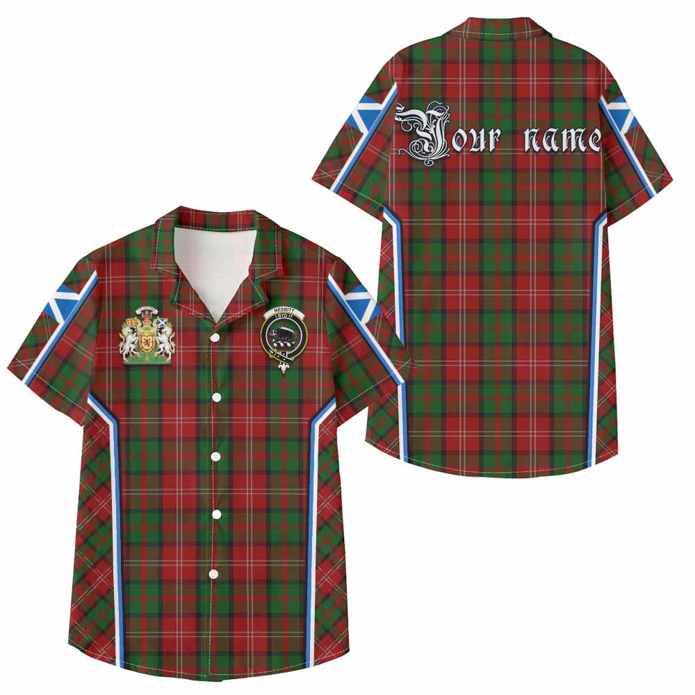 Nesbitt (Nisbet) Tartan Crest Kid Hawaiian Shirt Scotland Coat of Arm Flag Style - Tartan Vibes Clothing
