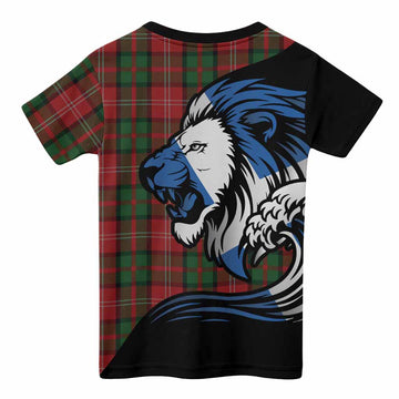 Nesbitt (Nisbet) Tartan Crest Kid T-shirt Scottish Golden Lions Wave Flow