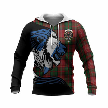 Nesbitt (Nisbet) Tartan Crest Knitted Hoodie Scottish Golden Lions Wave Flow