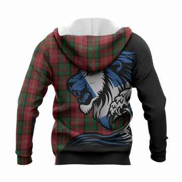 Nesbitt (Nisbet) Tartan Crest Knitted Hoodie Scottish Golden Lions Wave Flow