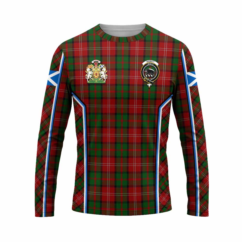 Nesbitt (Nisbet) Tartan Crest Long Sleeve T-Shirt Scotland Coat of Arm Flag Style - Tartan Vibes Clothing