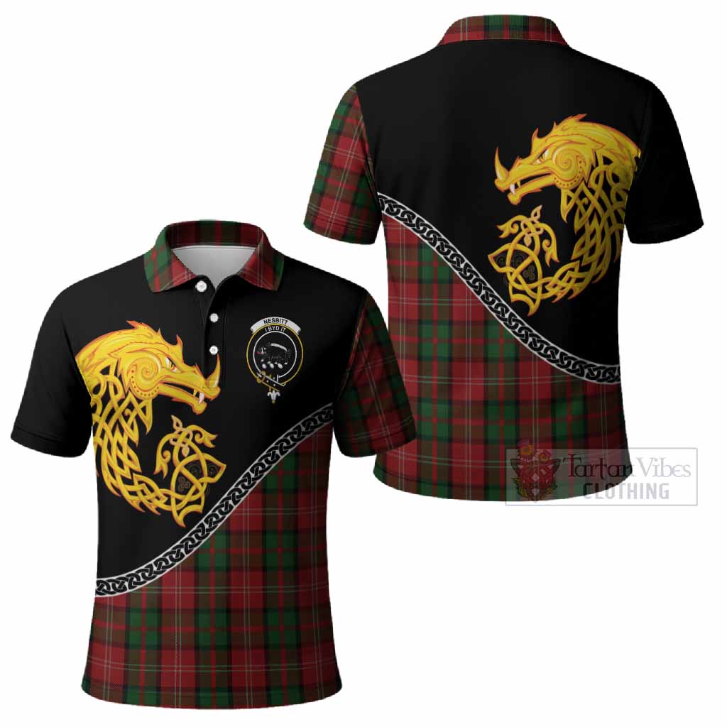 Nesbitt (Nisbet) Tartan Crest Polo Shirt Legendary Dragon Knot Half Style