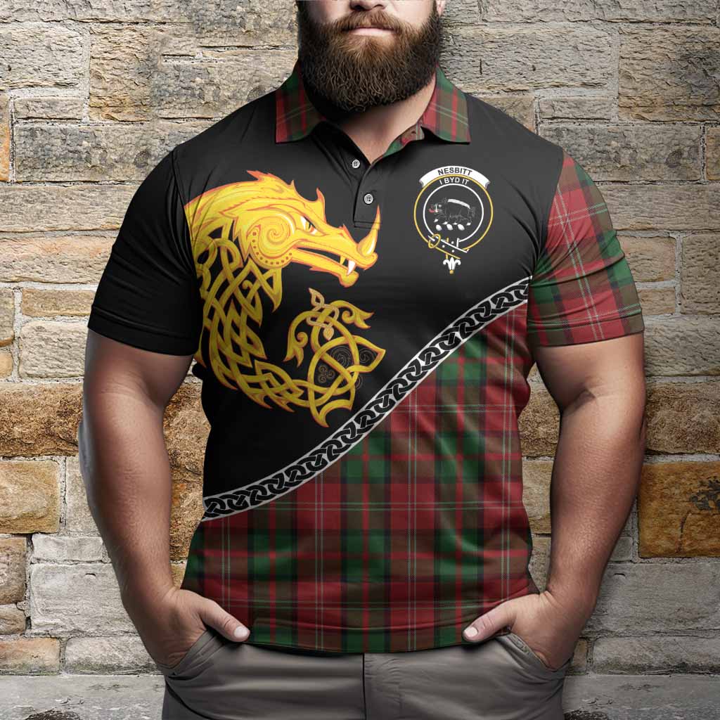 Nesbitt (Nisbet) Tartan Crest Polo Shirt Legendary Dragon Knot Half Style