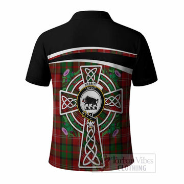 Nesbitt (Nisbet) Tartan Crest Polo Shirt Scottish Thistle Celtic Cross Alba Gu Brath