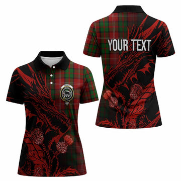 Nesbitt (Nisbet) Tartan Crest Scottish Women Polo Shirt Dragon and Thistle