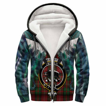 Nesbitt (Nisbet) Tartan Crest Sherpa Hoodie New Zealand Maori Korowai Cloak