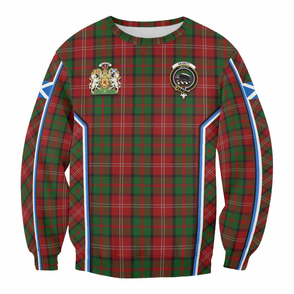 Nesbitt (Nisbet) Tartan Crest Sweatshirt Scotland Coat of Arm Flag Style - Tartan Vibes Clothing