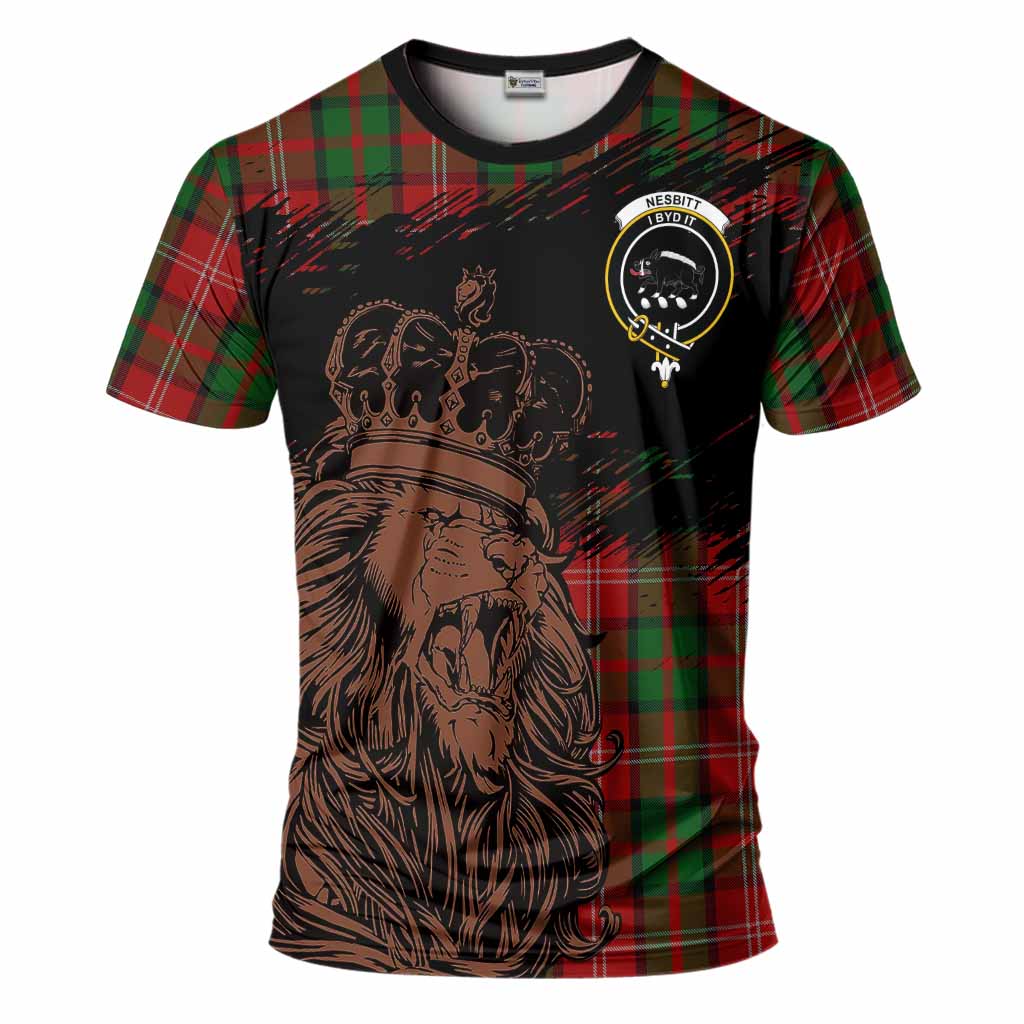 Nesbitt (Nisbet) Tartan Crest T-Shirt Crowned Lion Heritage Style